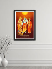 Ram Darbar Wall Frame - Divine Artwork with Ram, Lakshman, Sita, and Hanuman