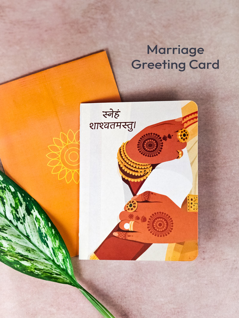 Wedding & Engagement Sanskrit Greeting Card | Eternal Love Card | Traditional Indian Marriage Greeting