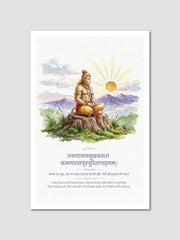 Hanuman Meditation Sanskrit Poster | Sunrise Hanuman Wall Art | ReSanskrit
