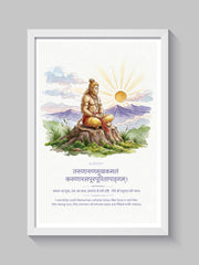 Framed Hanuman Meditation Sanskrit Wall Art | Shree Hanuman Frame | ReSanskrit
