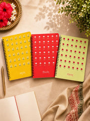 Sanskrit Floral Notebooks Gift Set (Pack of 3) | Madhuryam, Soundaryam & Mangalam