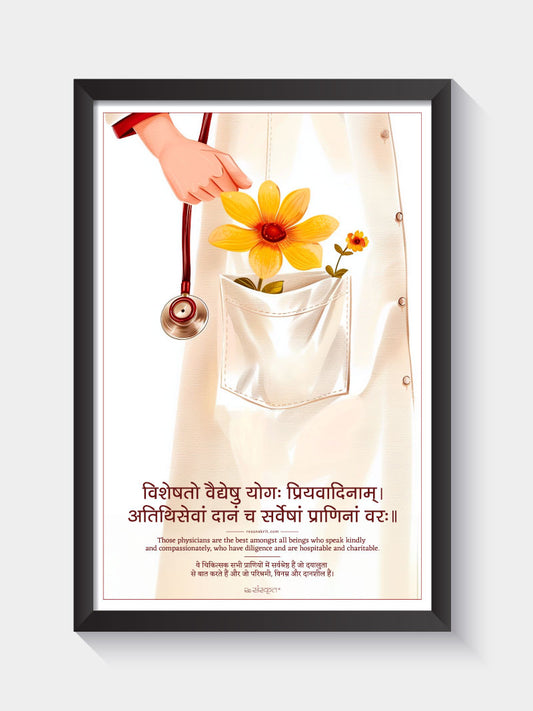 Sanskrit Virtues Wall Frame for Medical Professionals