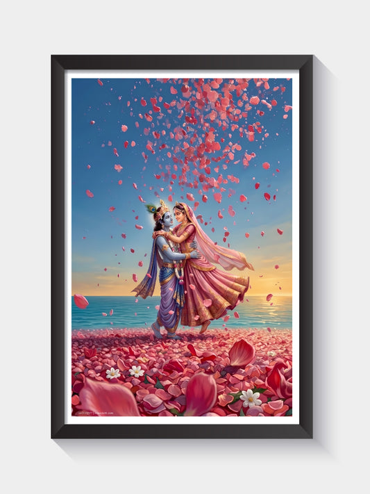 Radha Krishna Wall Frame | Divine Love Spiritual Wall Art for Home Decor & Gifting