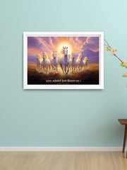 Seven White Horses (Vastu) - Wall Frame