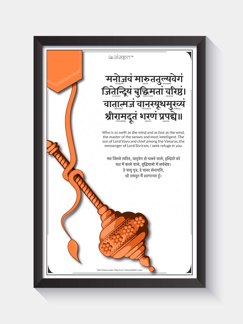 Shri Hanuman Mantra Frame Frames - ReSanskrit