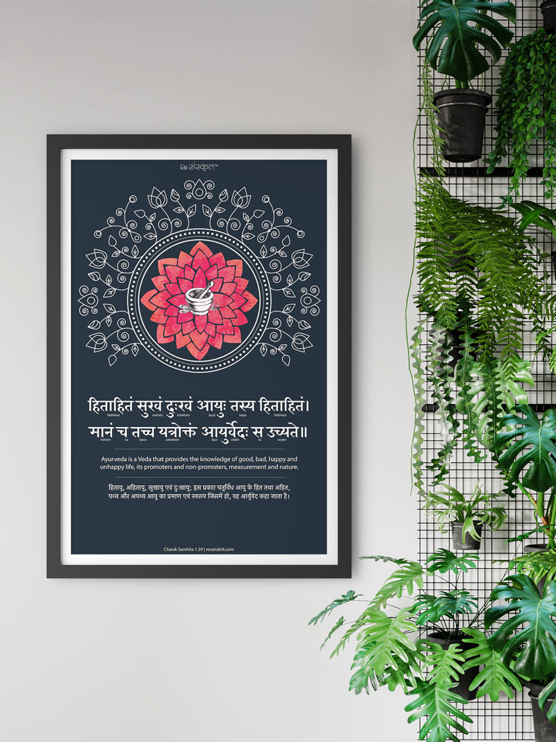 Ayurveda Definition Art Wall Frame Frames - ReSanskrit