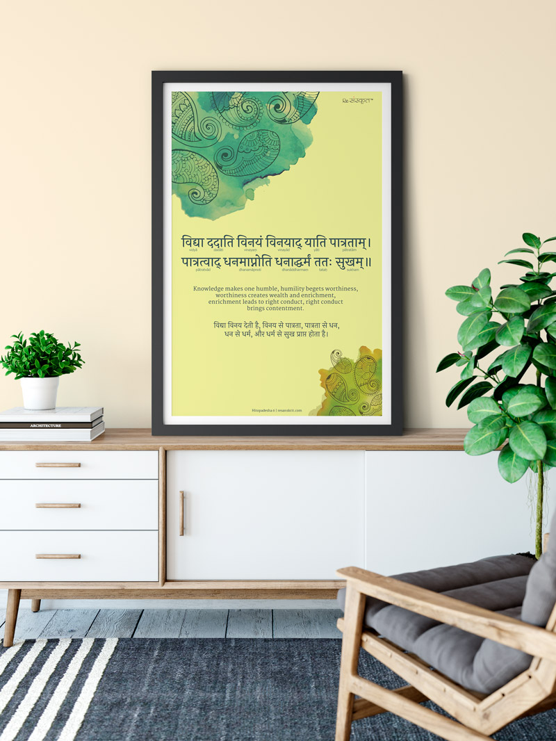 Vidya Dadati Vinayam Wall Frame Frames - ReSanskrit